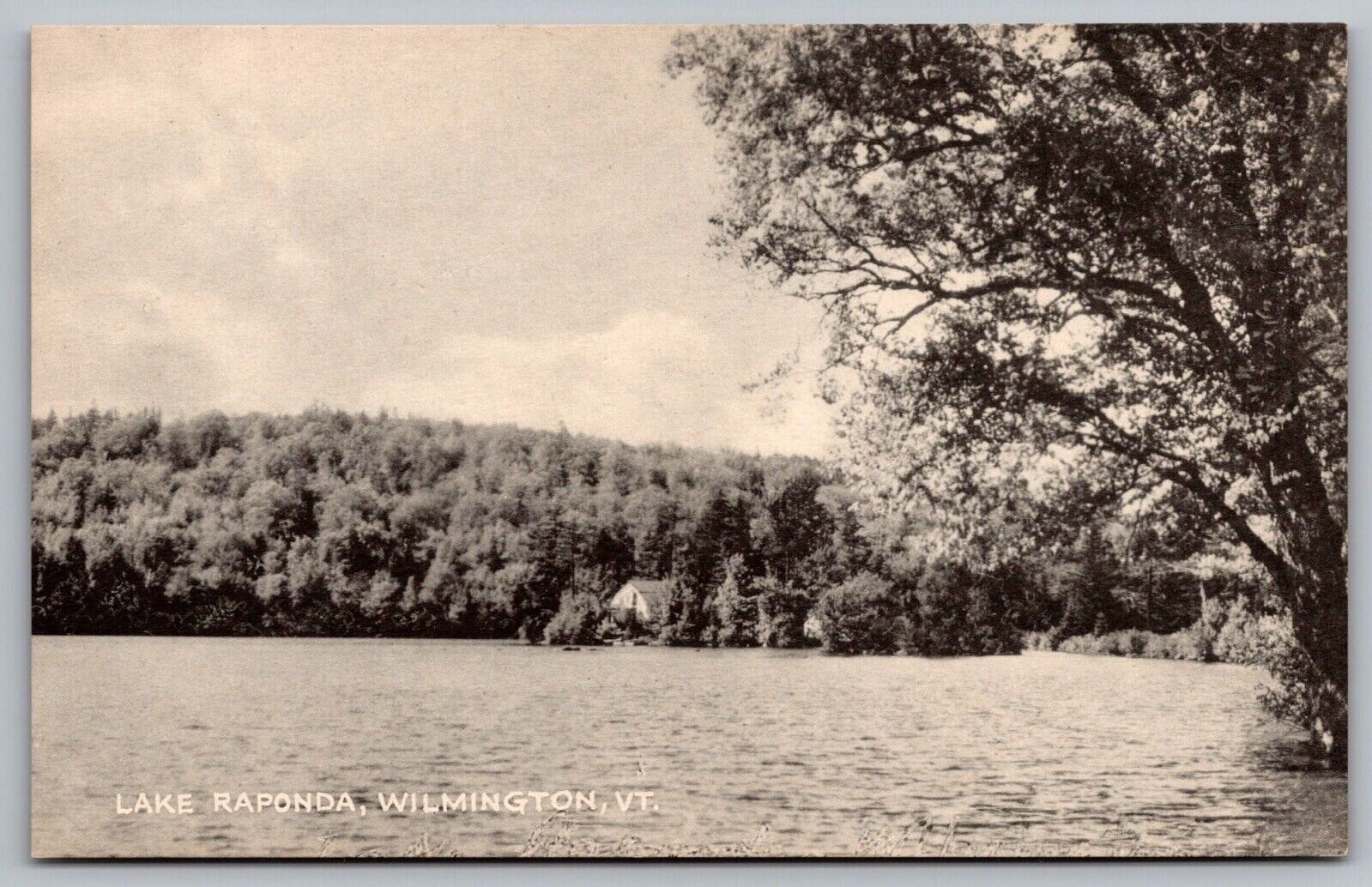 Lake Raponda Wilmington Vermont Lakefront Forest Black White Vintage