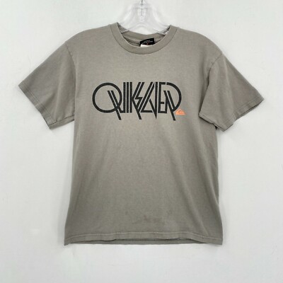 VTG Quiksilver T-Shirt Top Womens Small Gray Short Sleeve Logo (Youth Medium)