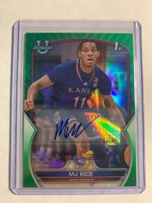 2022-23 Bowman U Chrome Prospect Green Refractor #D /99 MJ Rice #56 Auto