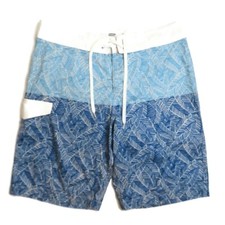 Old Navy Mens Board Swim Shorts Medium Blue Floral Unlined