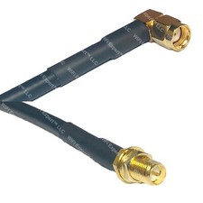 RG58 RP-SMA MALE ANGLE to RP-SMA FEMALE Coaxial RF Cable USA-Ship Lot