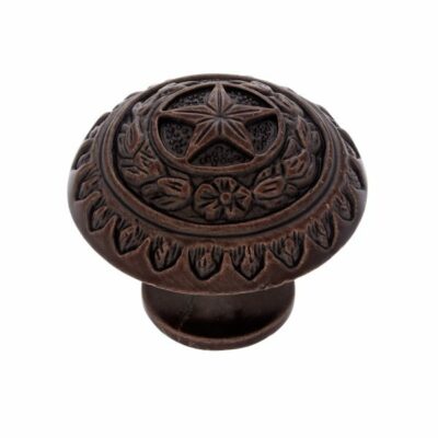 JVJ Hardware 41512 Lone Star Coll Old World Bronze Finish  Texas Star  Knob