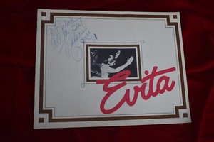 EVITA VALERIE PERRI signed JOHN HERRERA Musical BROADWAY Souvenir Program Book