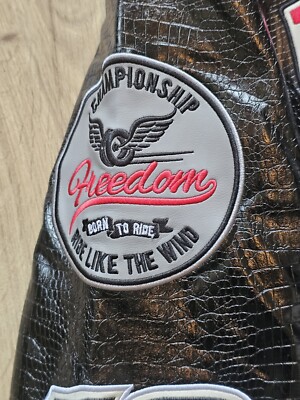 Majestik Speedster Faux Leather Racing Jacket Men's LG | eBay