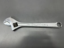 (M) VINTAGE CRESCENT CRESTOLOY 12" ADJUSTABLE WRENCH - VERY CLEAN - USA
