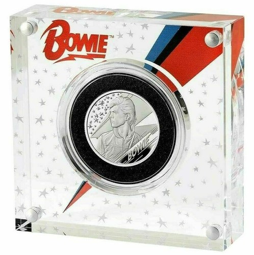 Pièce épreuve argent David Bowie 2020 Royaume-Uni demi-once édition limitée légendes de la musique - Photo 1 sur 7