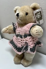 Tag Alongs 12” Teddy Bear New Tag PBC International Tan Jointed Plush Black Nose