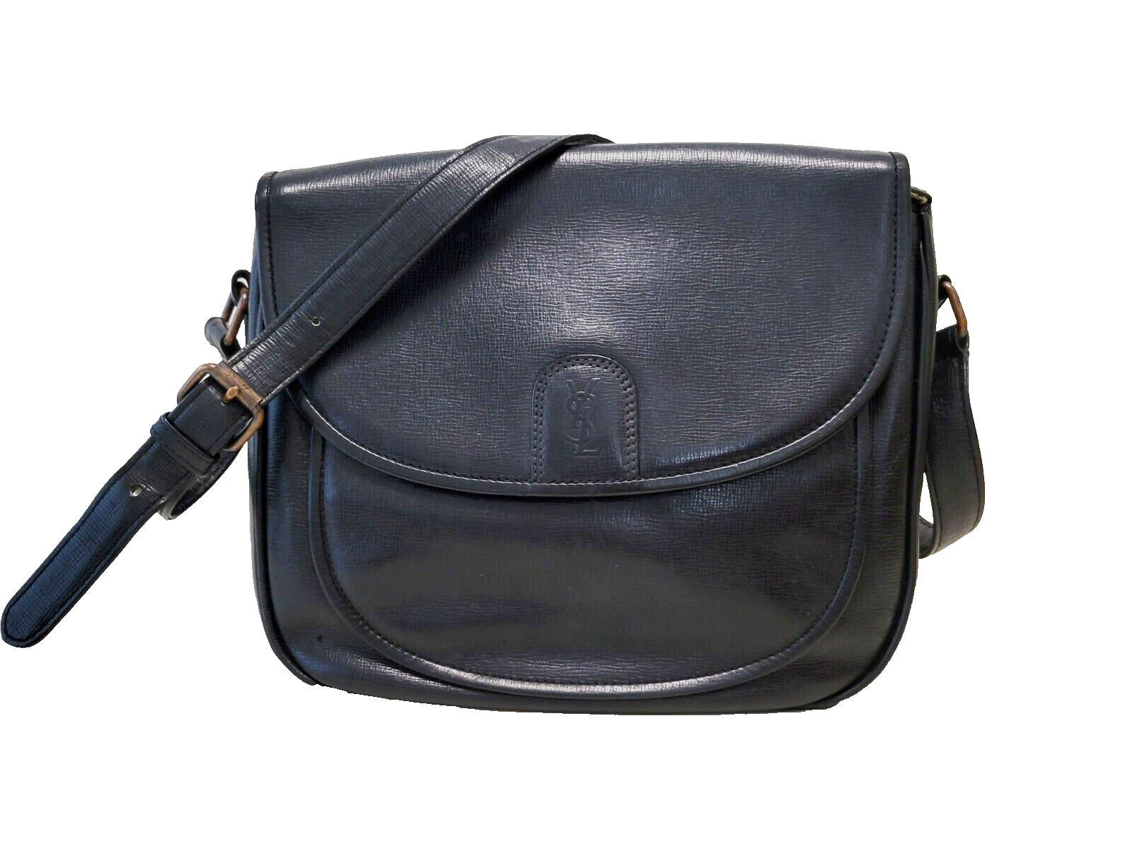 Borsa a tracolla Yves Saint Laurent pelle nera vintage YSL autentica