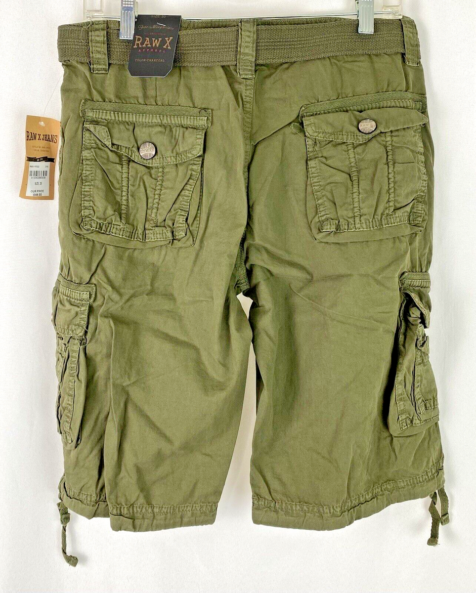 Raw X Jeans Belted Cargo Utility Shorts - Men's Size 30