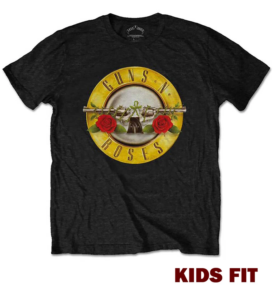 T-Shirt Guns N Roses Kinder offizielles klassisches Logo Jungen Mädchen Kinder GNR T-Shirt NEU