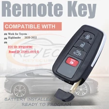 Smart Remote Control Key for Toyota Highlander 2020 2021 2022 Board:231451-0351