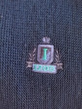 Vtg Izod Cardigan Sweater Men's Size XL Blue Crest Logo 90's Grandpa Made in USA