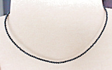 3 mm Facettierte Schwarz Turmalin Edelstein Kette,45 cm, Silber (Tum-73 )