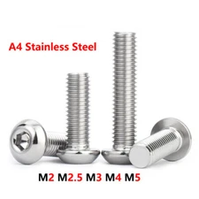 M2 M2.5 M3 M4 M5 Socket Button Screws - Dome Head - Hex Allen Bolts A4 Stainless