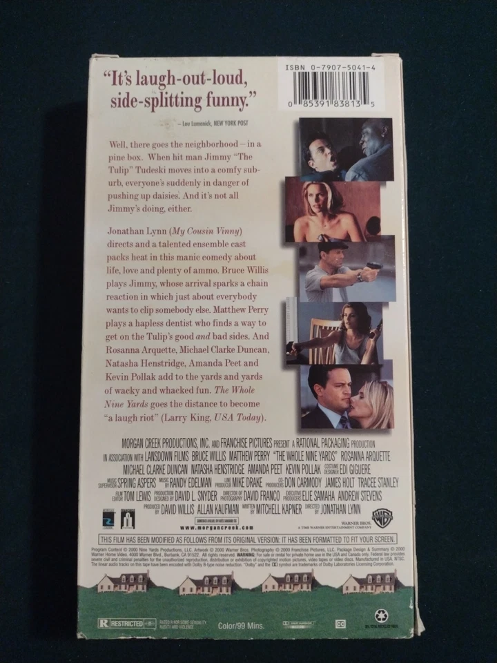 The Whole Nine Yards (VHS, 2000) Bruce Willis & Matthew Perry UPC 085391838135 - Image 2 of 4