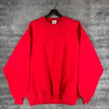 Vintage Jerzees Blank Crewneck Sweatshirt Red Mens Size 3XL