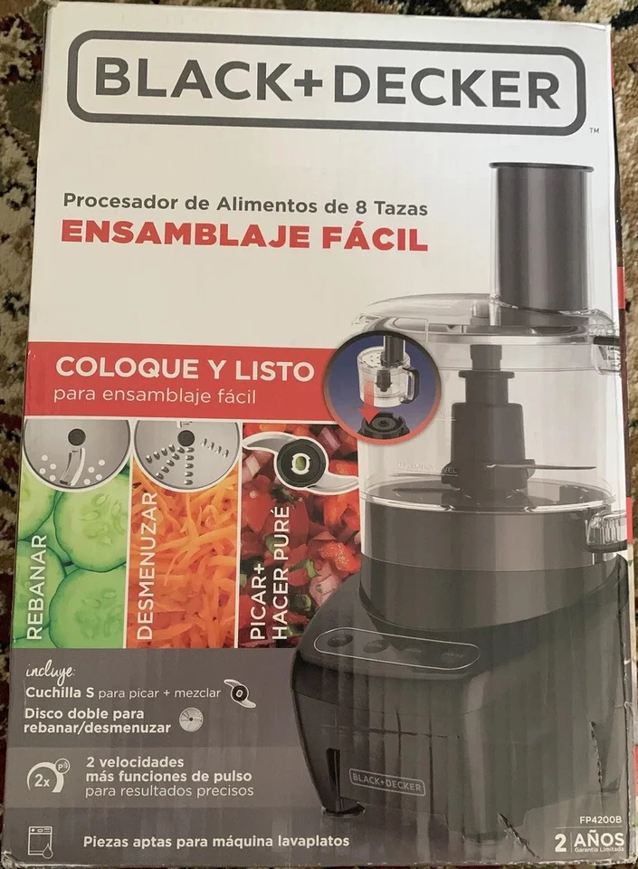 Black & Decker 8-Cup Food Processor Black Slicer Shredder 450W Shred Grind Cook - Image 3 of 4