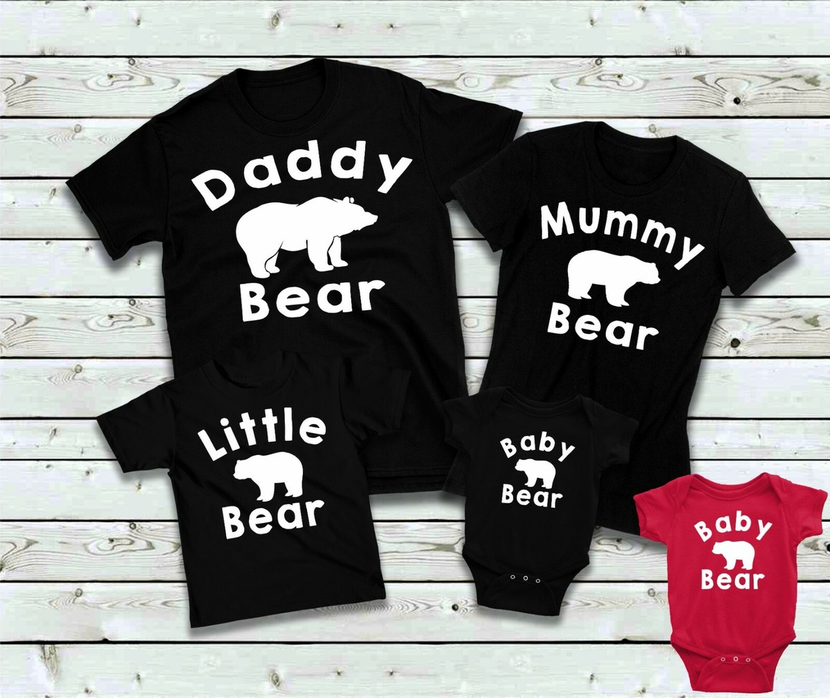 Daddy Bear Mummy Little Baby Matching Family T-Shirts or Baby Bodysuit
