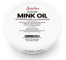 Angelus MINK OIL Paste 7.6 oz Conditioner WaterProofer Leather Boots Shoes