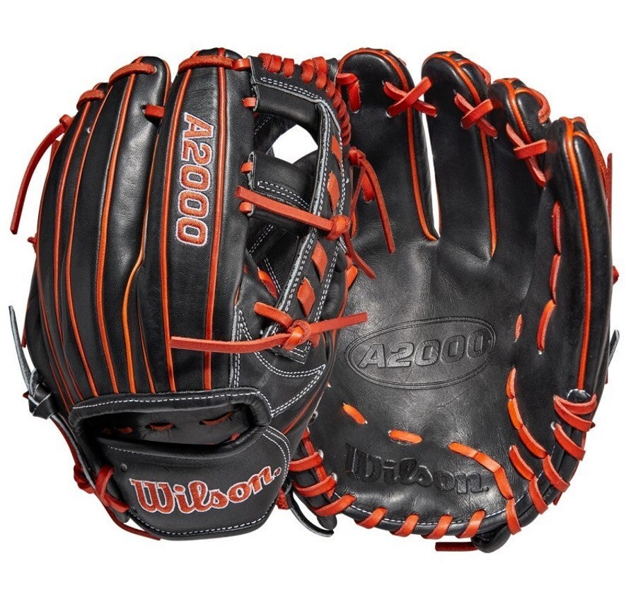 Wilson 美品 A2000 A2000 オレンジ×ブラック 約28cm 硬式グローブ (ウィルソン) Wilson ブラック×オレンジ 硬式内野手用グラブ 1716 グローブ
