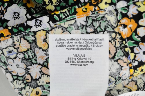 Vila Vikaja Top Mujer EU40 Algodón Verde Puff Manga Patrón Floral 2/4 Manga - Imagen 8 de 8