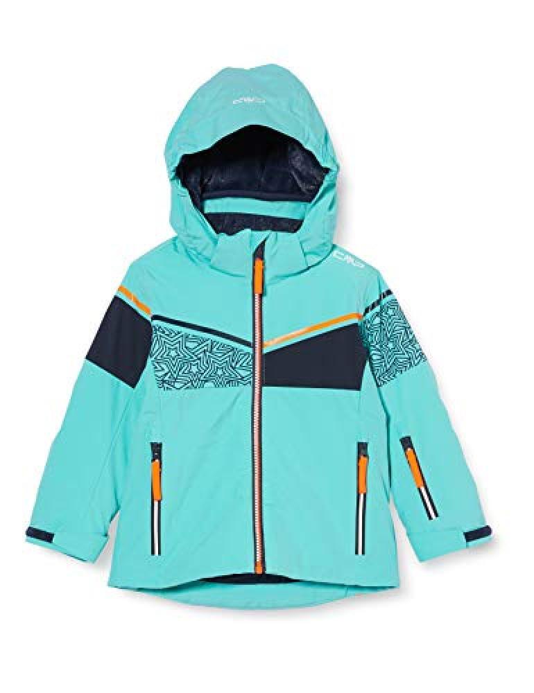 (TG. 176) CMP Giacca da Sci Stampa con Stelle, Bambina, e517, 176, Acqua - NUOVO