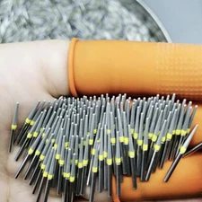 100 PCS High Quality Yellow Extra Fine Grit Diamond Burs for Dental Handpiece