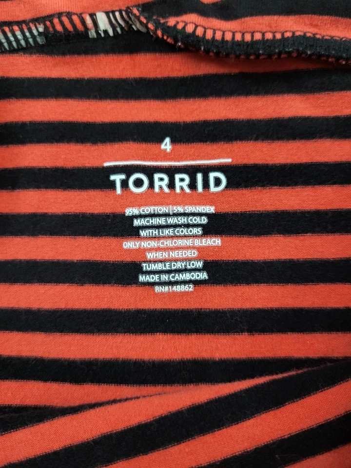 Falda tórrida para mujer talla 4 naranja negra a rayas ceñida al cuerpo tubo hasta la rodilla 4xl Foto 3 de 4