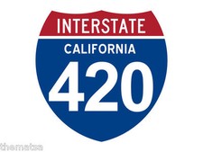 4" CALIFORNIA INTERSTATE 420 POT MARIJUNA CAR BUMPER STICKER DECAL MADE IN USA