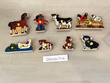 Fisher price Wooden Puzzle Replacement Pieces "Farm Animals" 507 1979