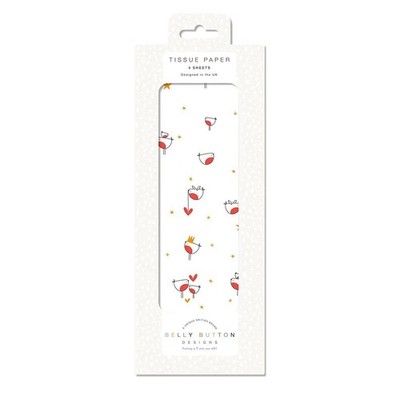 Rotkehlchen Weihnachten Bauchnabel Seidenpapier 4 Blatt 50 x 75 cm