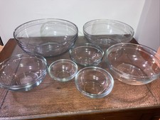 Anchor Hocking Oven Basics 7 pc Nesting Clear Glass Mixing & Prep Bowls