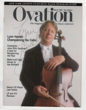 Renowned Cellist Lynn Harrell Autographed Ovation Magazine, Double sig