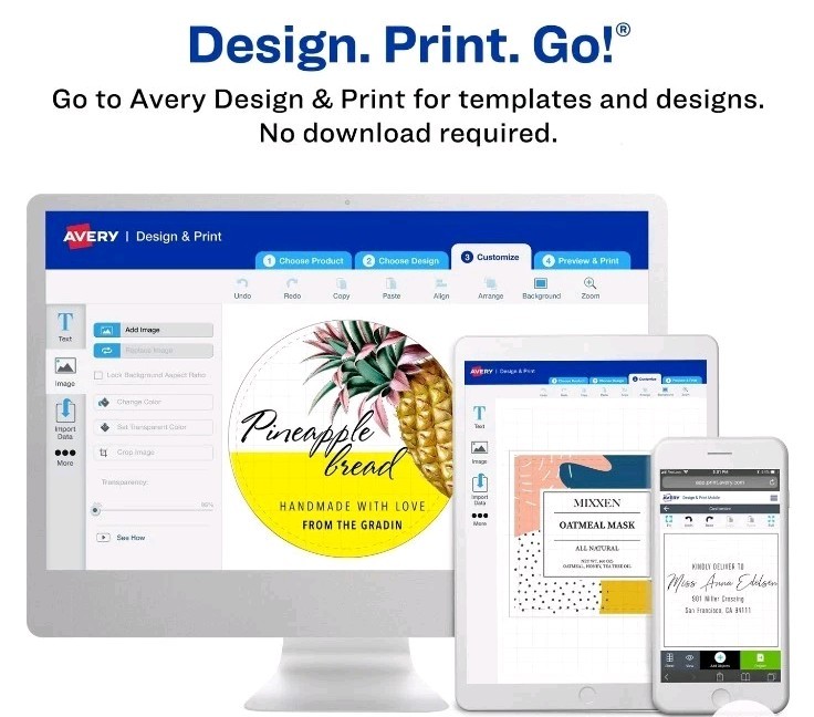 Avery Sure Feed Waterproof Round Labels, 2.5" Diameter, 900 Total 