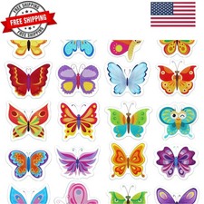 20 Pcs Colorful Butterfly Window Clings Reusable Anti-Collision Window Clings...
