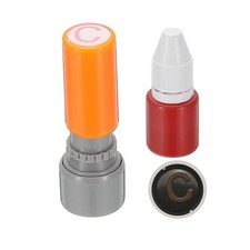 Patikil Stamp C Alphabet 10Mm Round English Letter Stamp Name Stamp With Red In 