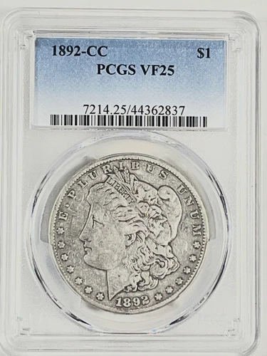 1892-CC Morgan Dollar : PCGS VF25