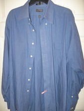 Arrow Fairfield Pinpoint Dress Shirt Men's Size 18 34/35 Blue