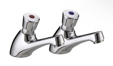 Bristan VA NC 1/2 C Non Concusstive Basin Taps Push Down Delay Self Closing Pair