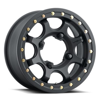 15x6/15x7 Satin Black Wheels Vision ATV 351 Flow ATV 5x4.5 50.6/61.85 (Set of 4)