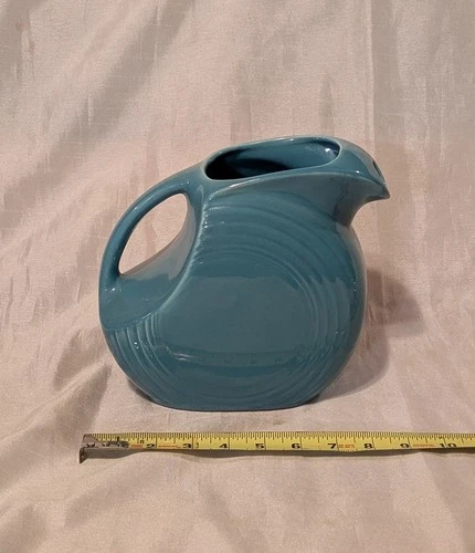 FIESTA  Turquoise Blue Disc Water Pitcher Made In USA Homer Laughlin Fiestaware
