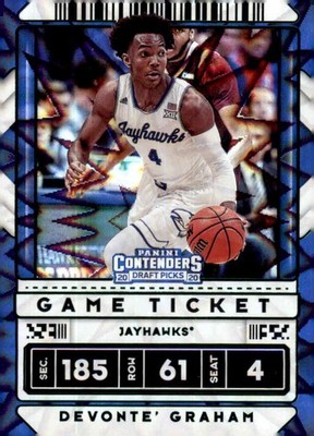 Devonte' Graham 2020 Panini Contenders Draft Picks Game Ticket Green Explosion