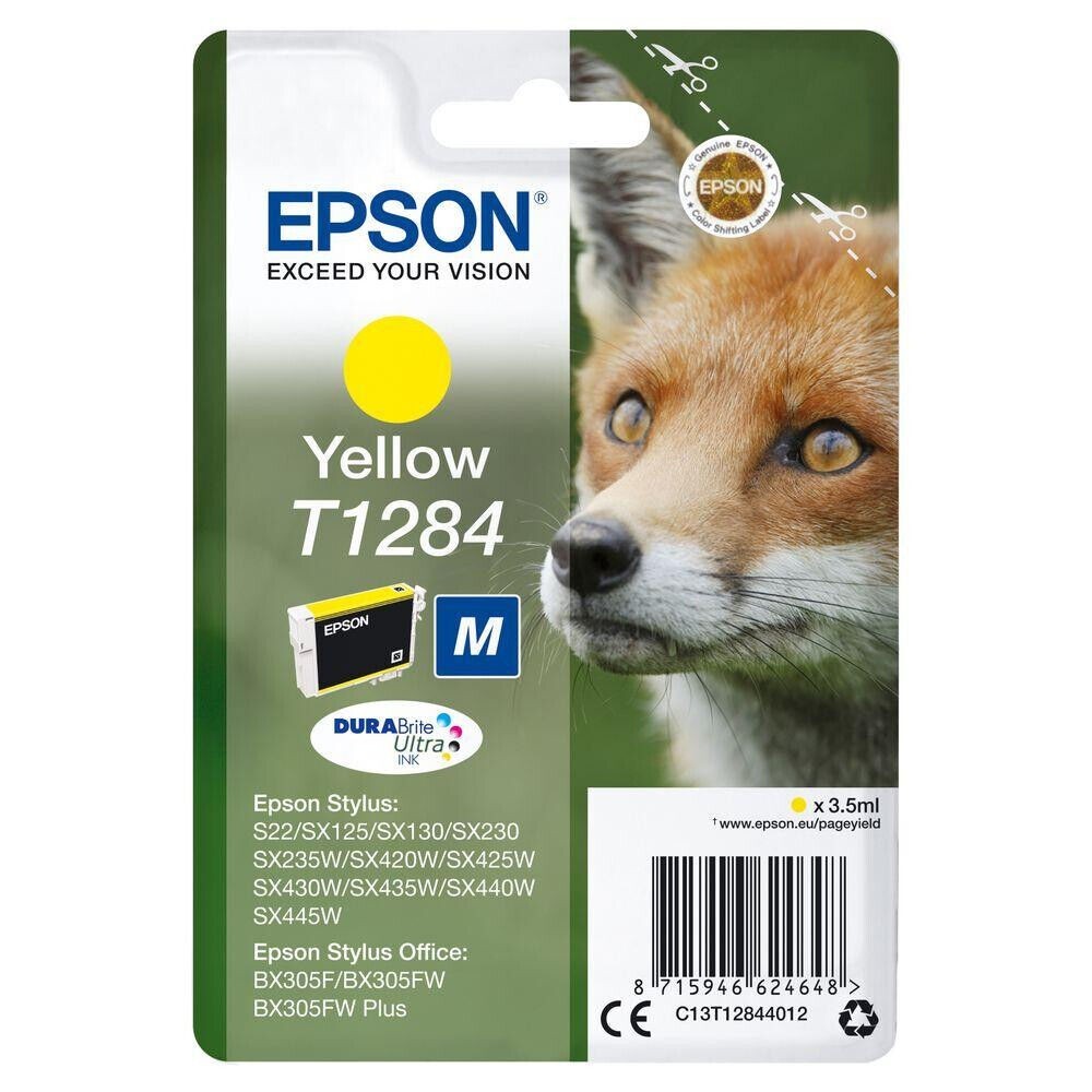 Genuine Epson T1284 Yellow Ink Cartridge for Stylus SX235w SX425w SX130 Box
