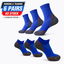 6 Pairs Running Socks Men Women Gym Training Cushioned Athletic Socks AU Stock