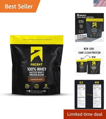 Silky Smooth 100% Whey Protein Isolate - 4lb Chocolate Flavor, Zero Added Sugar