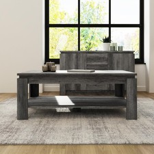 Canyon Charcoal Grey  Coffee Table Wood Effect Living Room Centre Storage Shelf