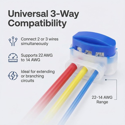 10PCS 3-Way Wire Connectors, Waterproof Electrical IDC 314-BOX Cable Connecto... - Picture 4 of 9