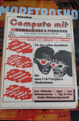 Compute mit Commodore & Schneider VC 64, VC 20, C16 CPC 464 3/87 1987 .264