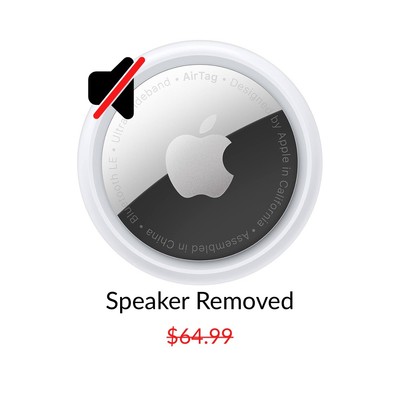 Apple Air Tag Bluetooth Tracker NO SOUND Silent - Speaker Removed