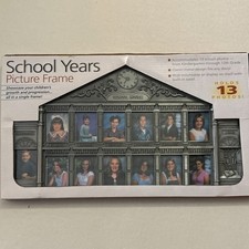 School Years Metal Silver Picture Frame Holds 13 Photos Wall Mountable Easel